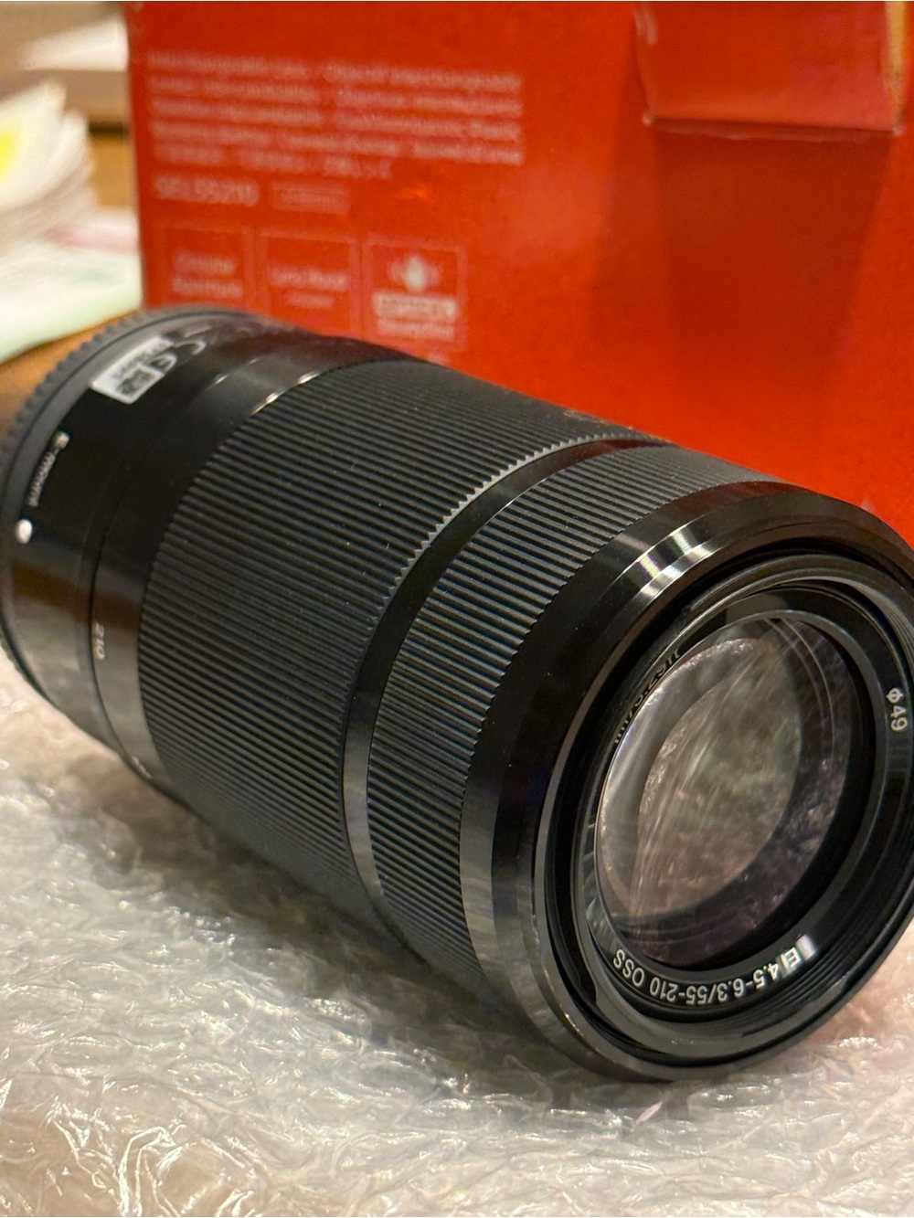 Sony Black E 55-210mm F4.5-6.3 OSS Lens w/ box, and manuals in perfect condition